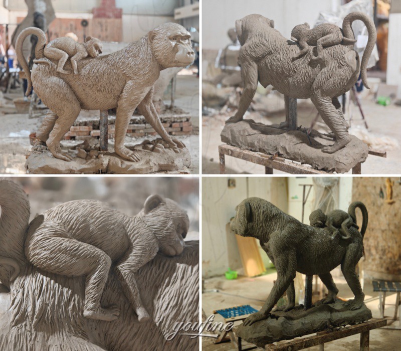life size monkey sculptue Clay Model