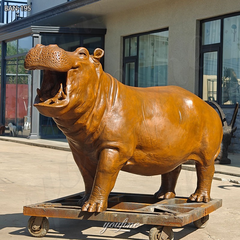 finished life size hippo statue
