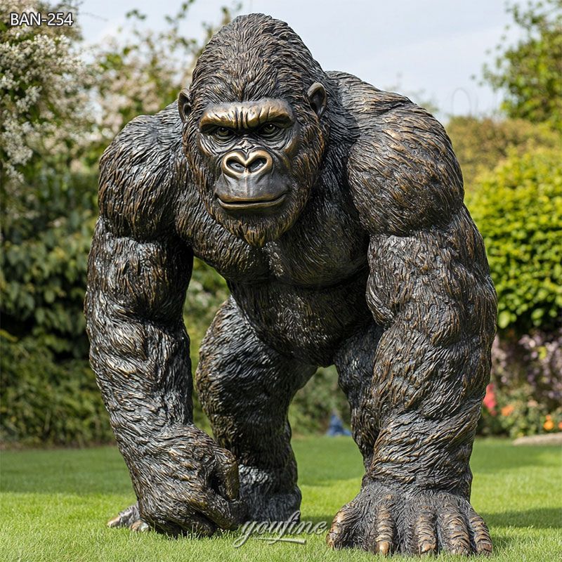 giant gorilla garden bronze ornament