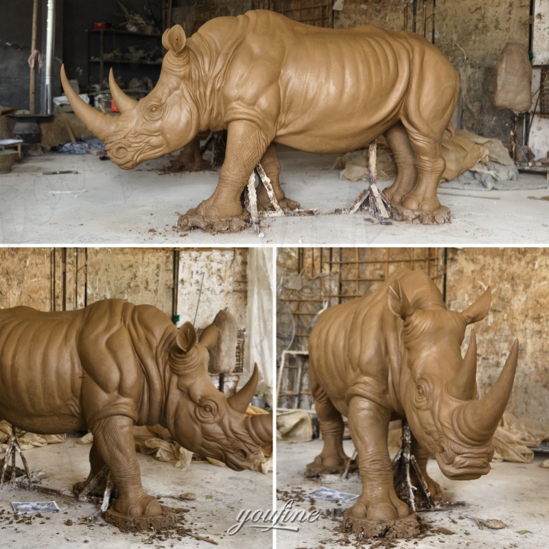 hippo lawn sculpture clay model