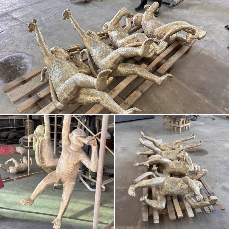 hanging monkey sculpture after polishing