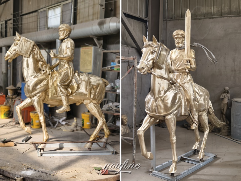 warrior on a horse statue after polishi