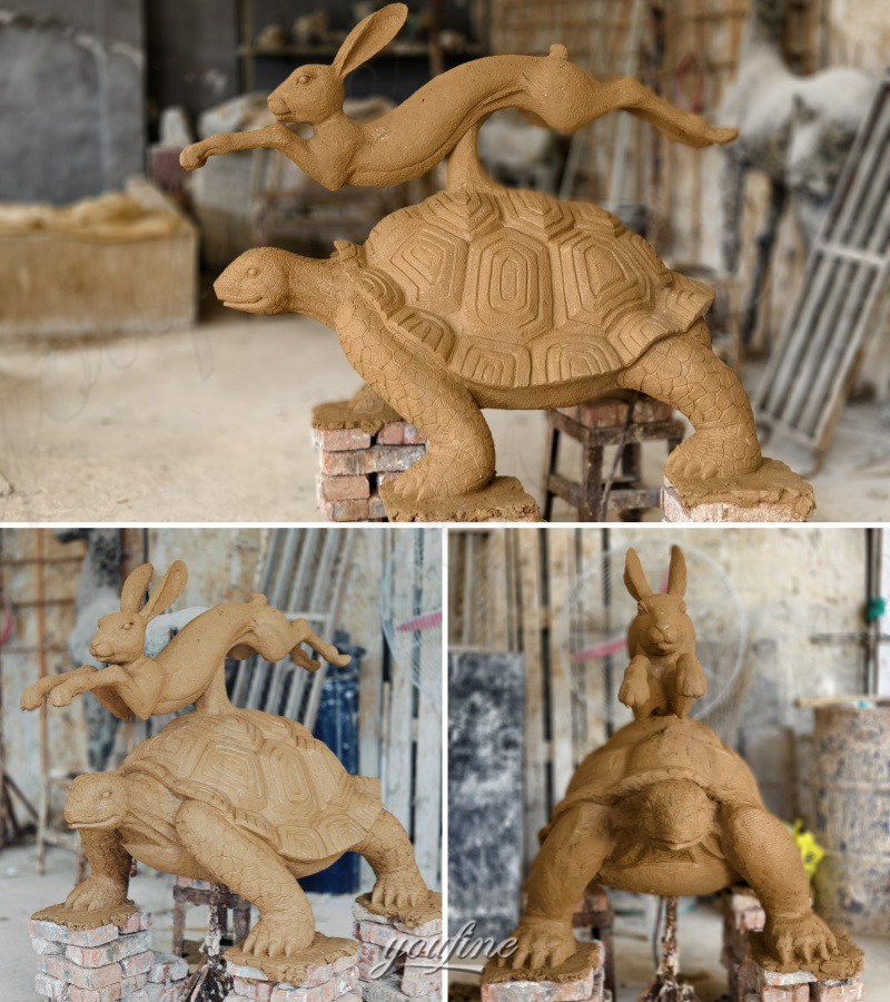 The Tortoise and the Hare clay model