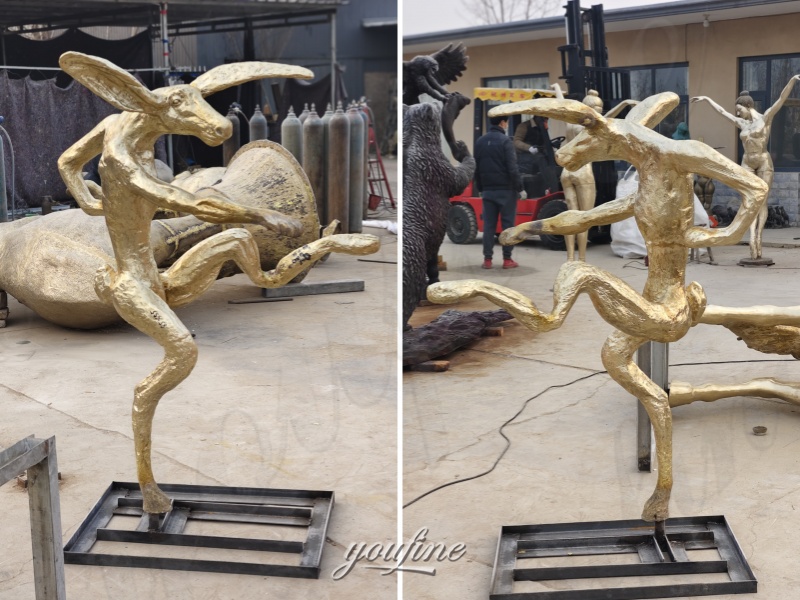bunny statue after polishing