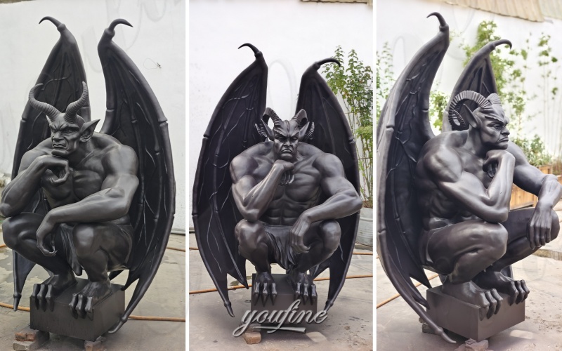 different angle of life size gargoyle statue