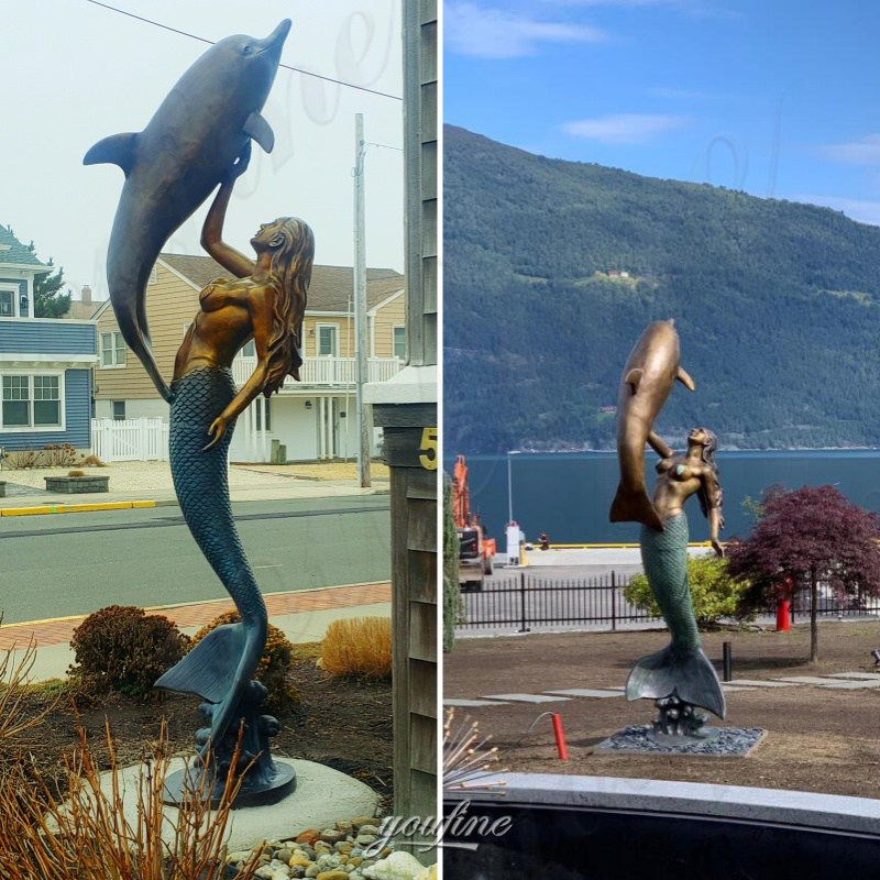 different feedback of large mermaid garden statue