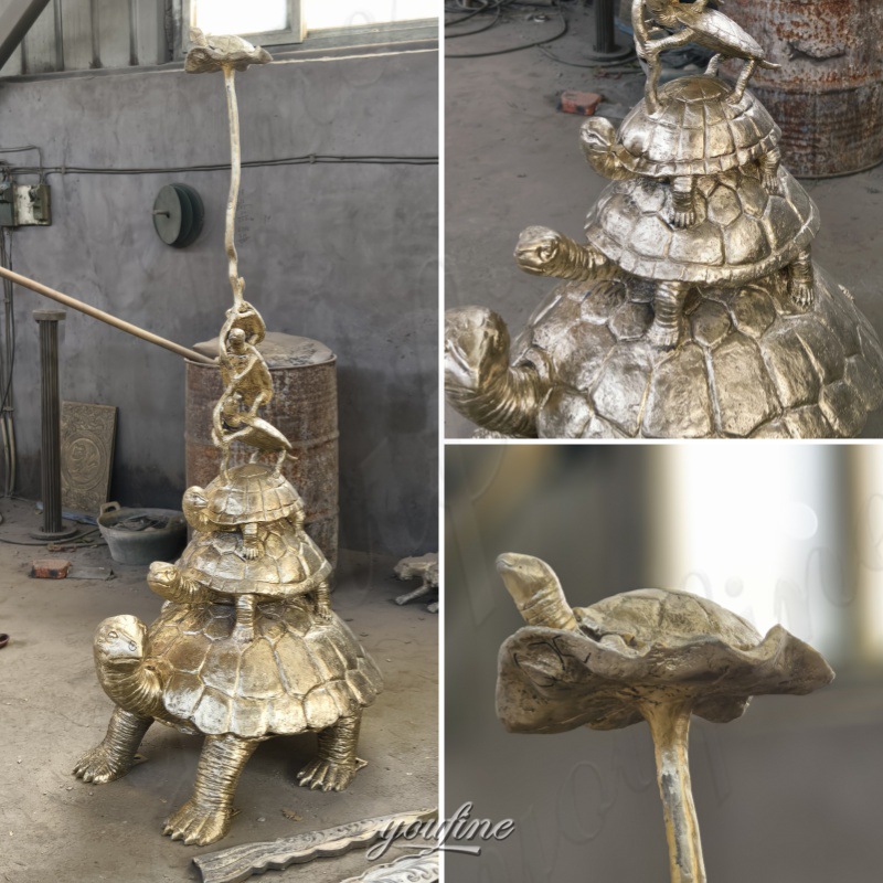 large garden turtle statue after polishing