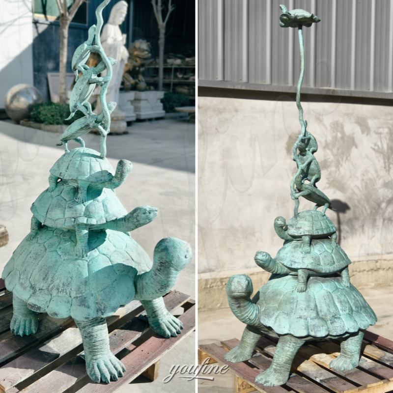 large garden turtle statue details