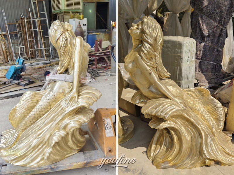 mermaid sculptures for pool after polishing
