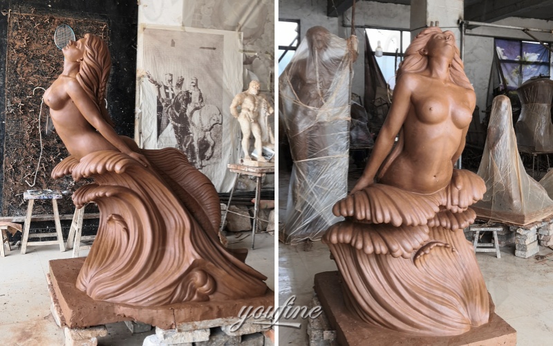 mermaid sculptures for pool clay model