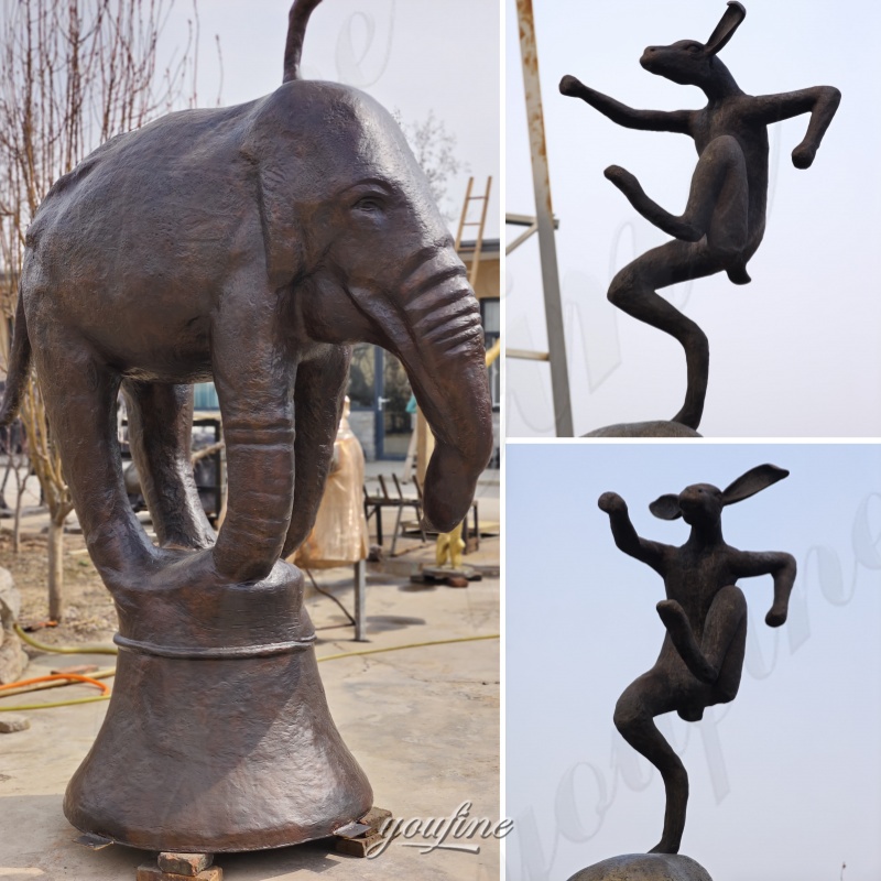 outdoor elephant garden statue details