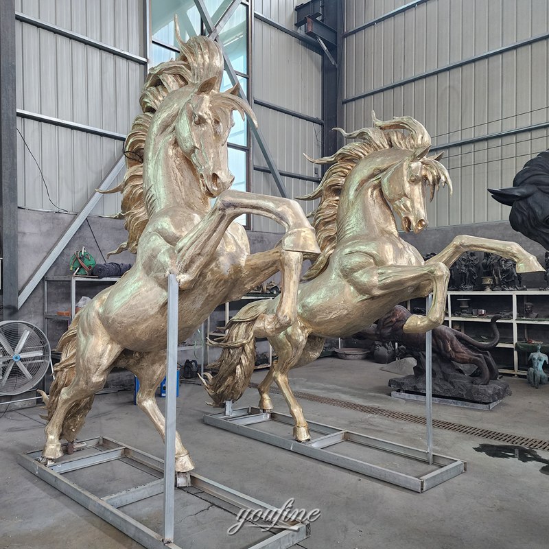 thoroughbred statue after polishing