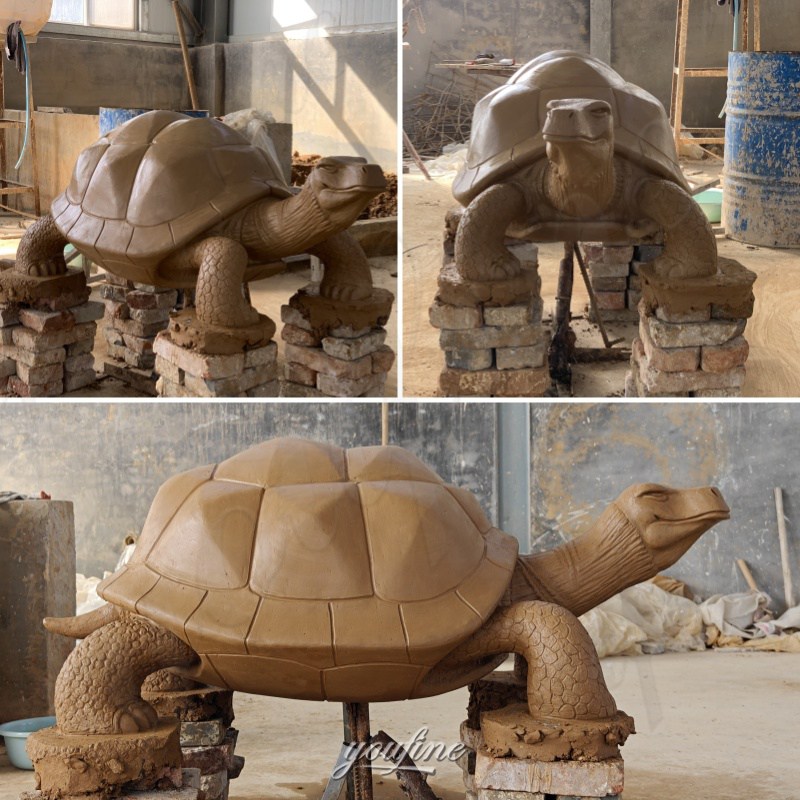 yard turtle statue clay model