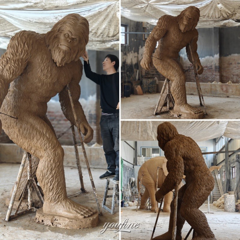 8 foot bigfoot statue clay model