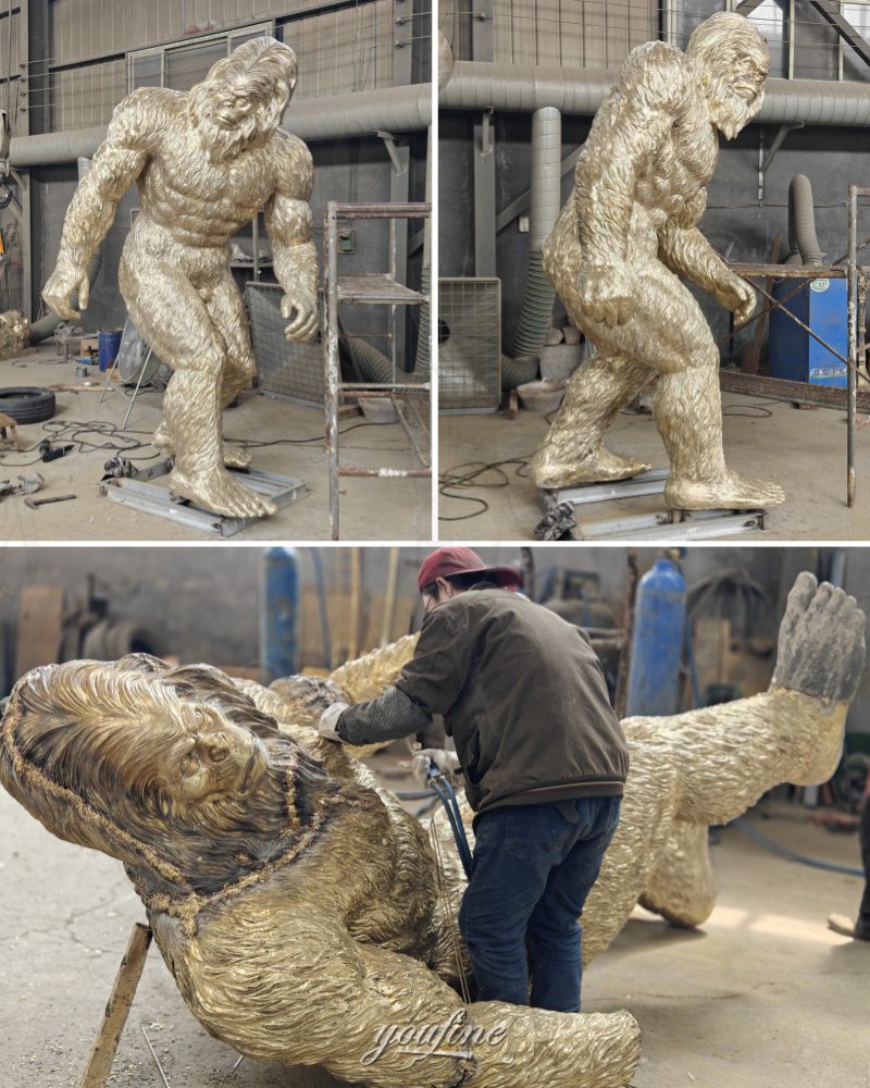 bigfoot outdoor statue welding and polishing
