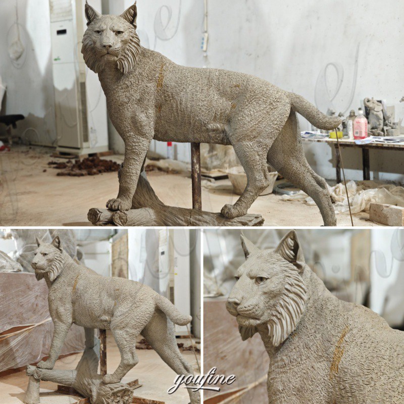 bobcat sculpture clay model