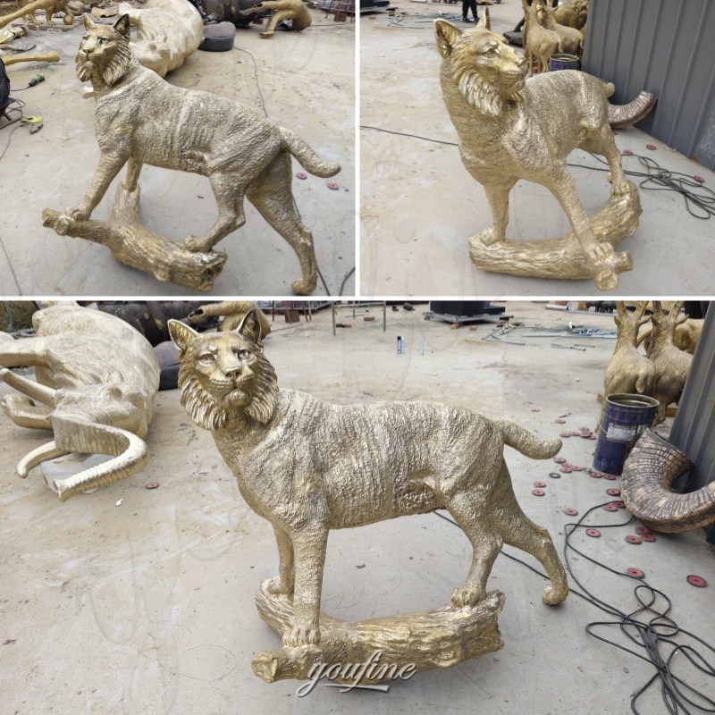 bobcat statue After Welding and Polishing