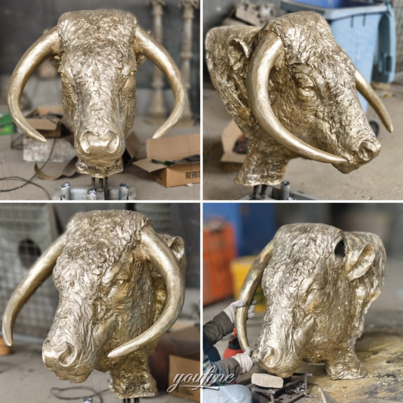 bull bust sculpture