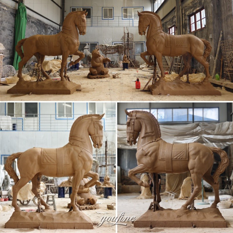 decorative horse sculpture clay model