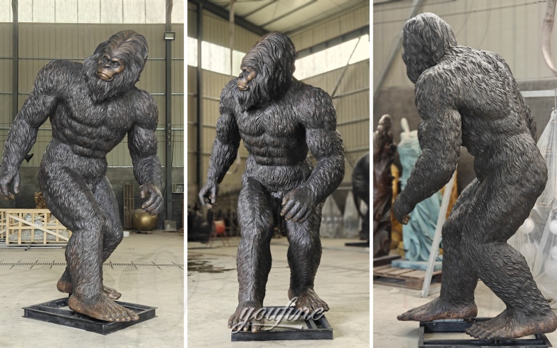 different angle of bigfoot outdoor statue