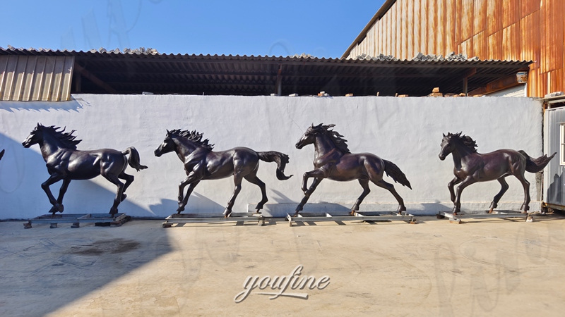 running horse statues
