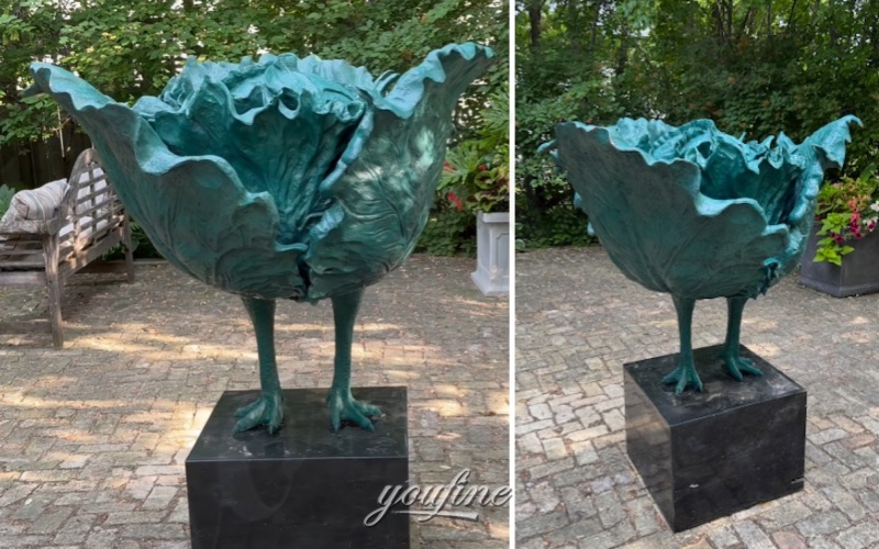 bronze Cabbage Sculpture with Chicken Feet feedback