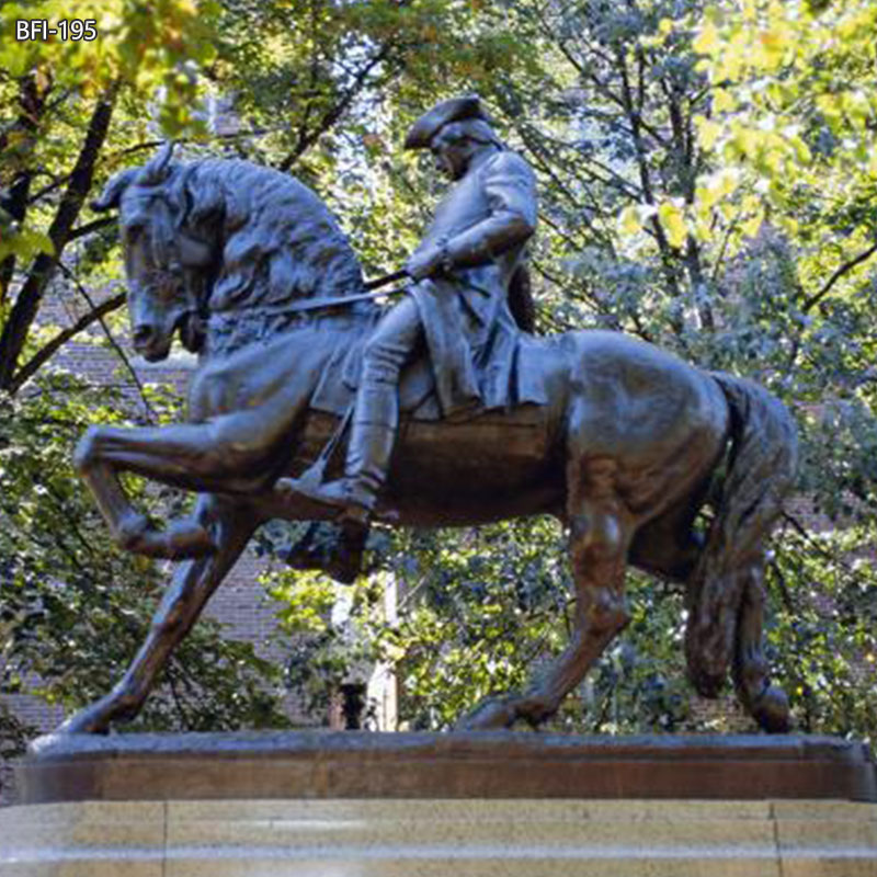 bronze paul revere statue