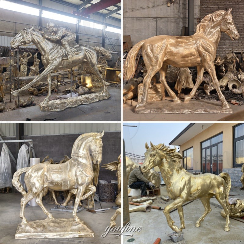 different horse sculpture before patina