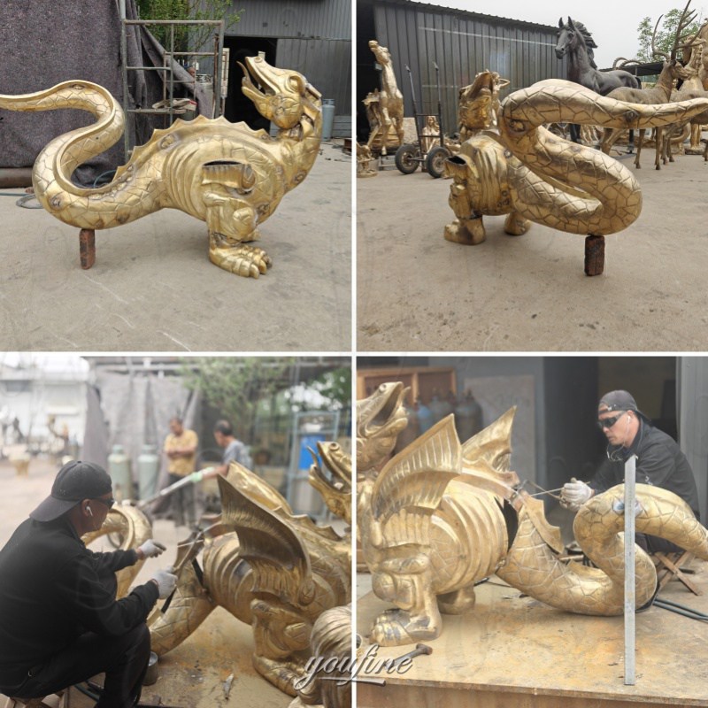 dragon sculpture welding and polishing process