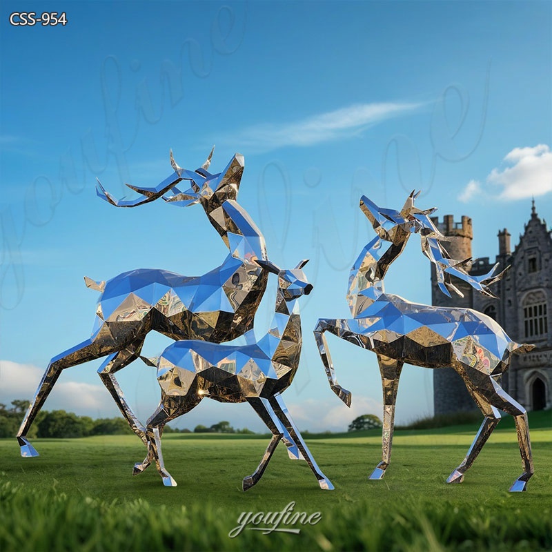 geometric deer sculpture