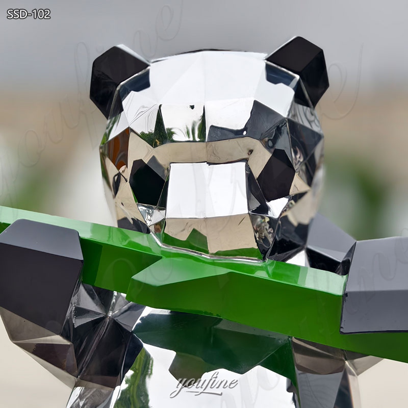geometric panda statue for garden