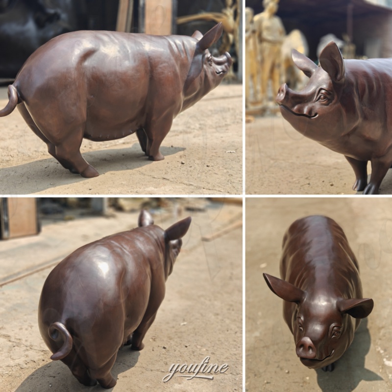 large outdoor pig statue details