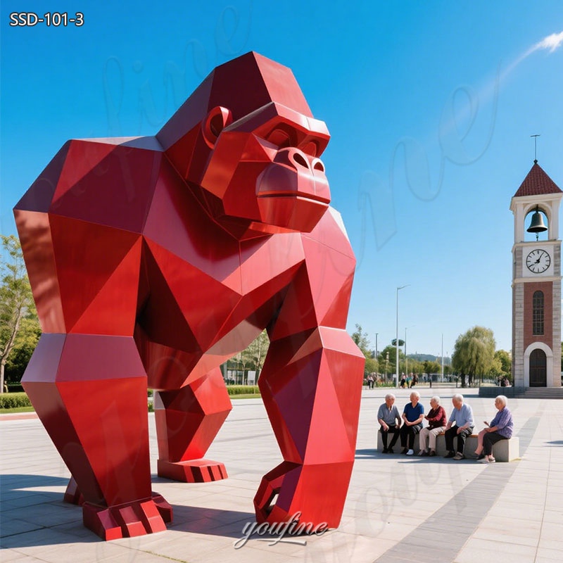 red gorilla art sculpture