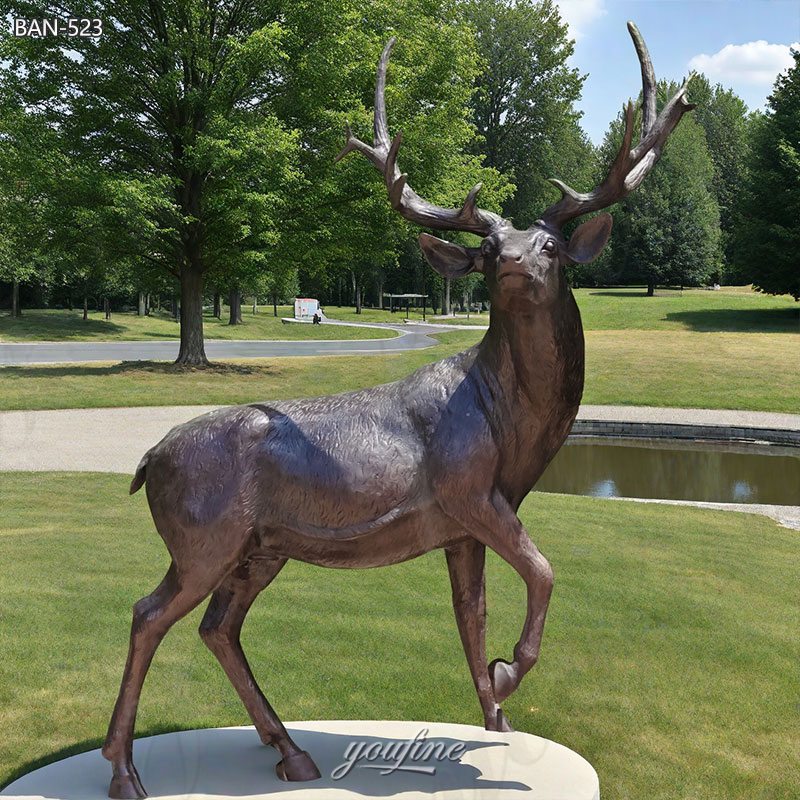 brass deer sculpture