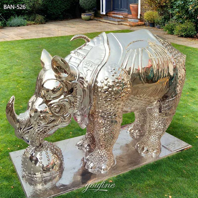 brass rhino statue