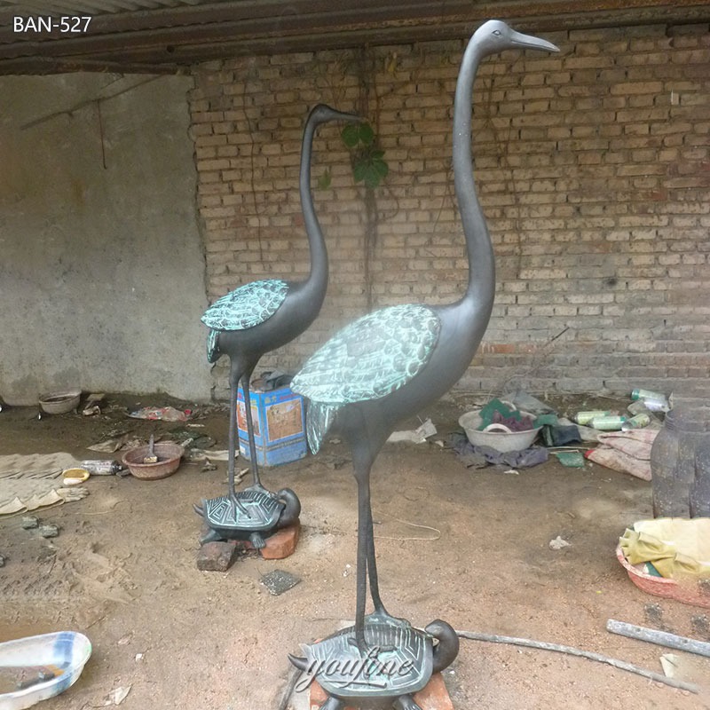 bronze crane statue for home