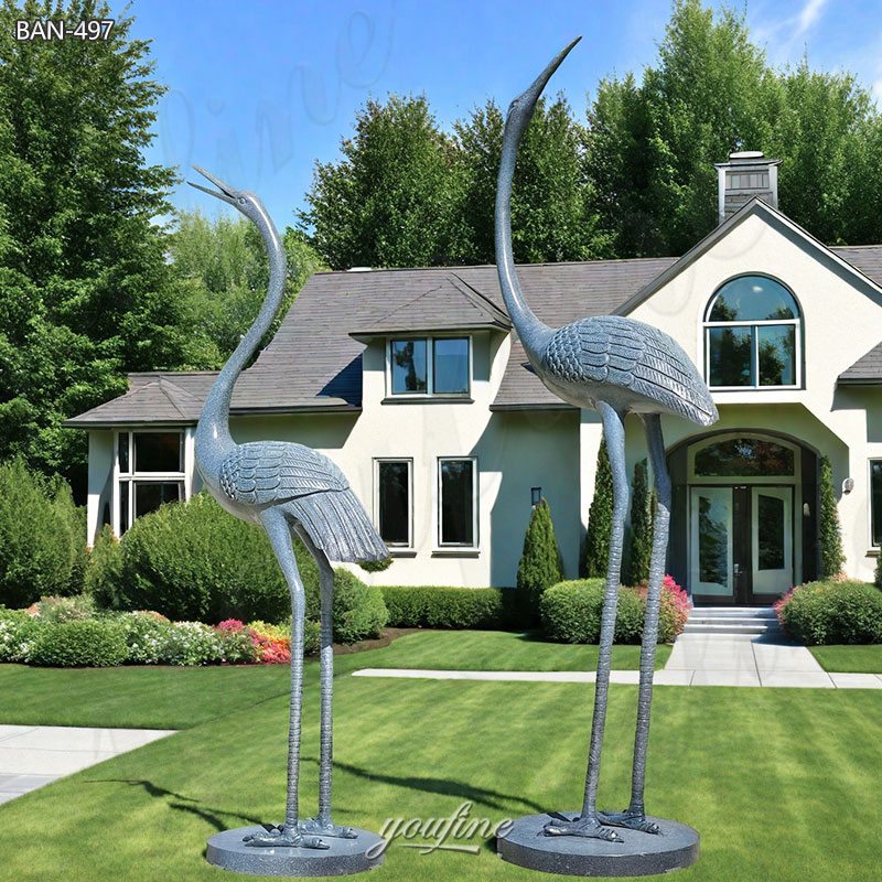 bronze heron statue for pond