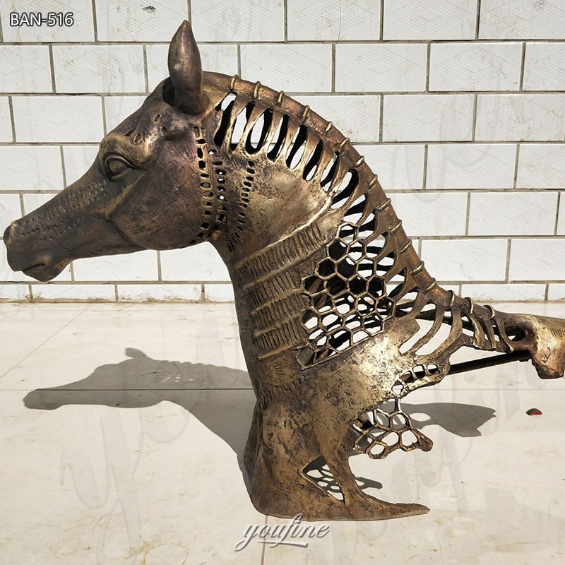 bronze outdoor horse head statue