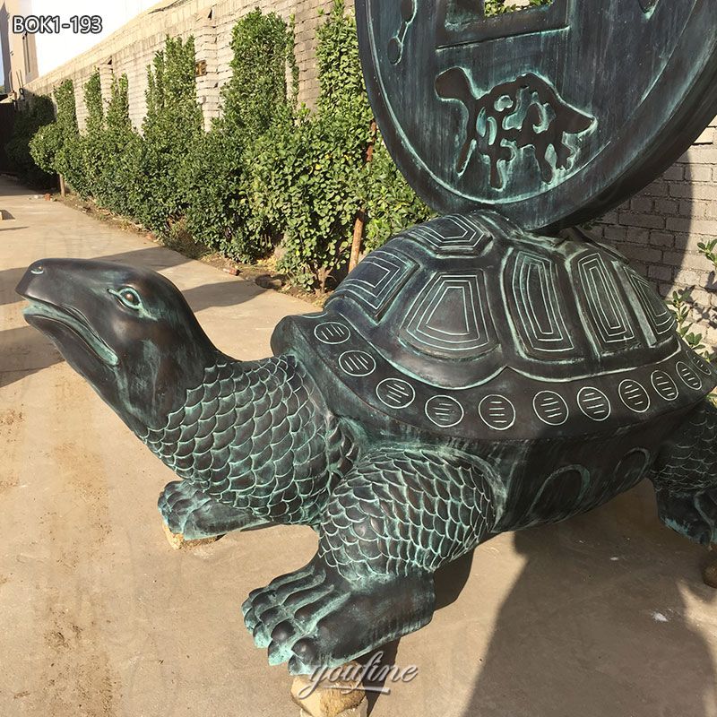 bronze outdoor tortoise statue