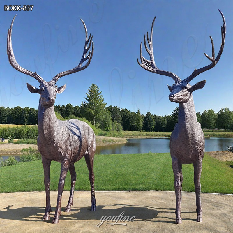 large bronze stag statues