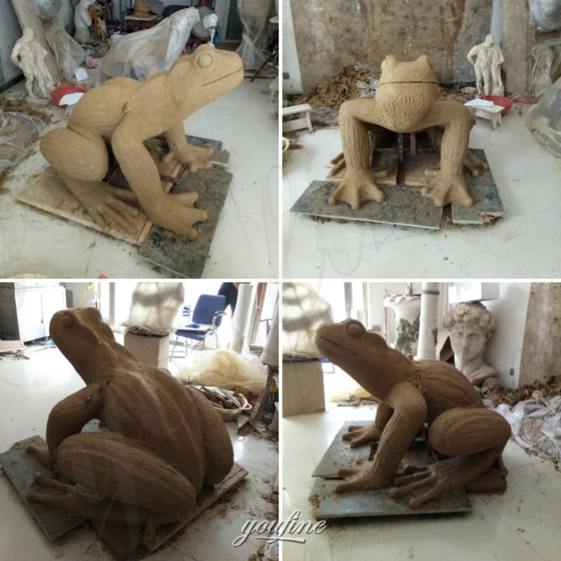 large outdoor frog statues clay model