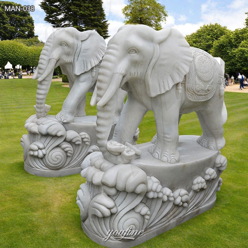 marble carved elephant sculpture