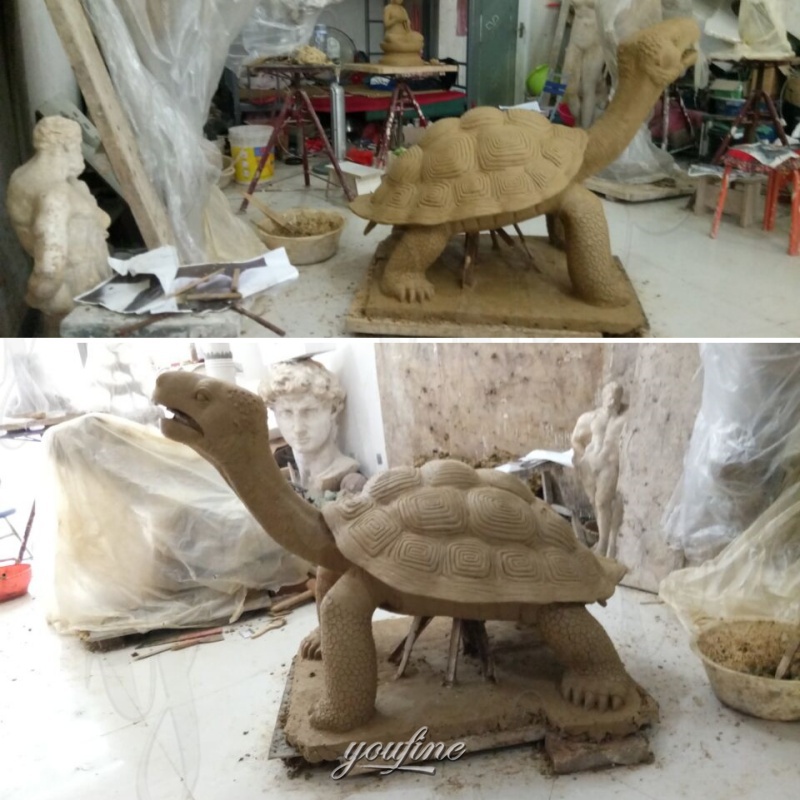 tortoise statue for home clay model