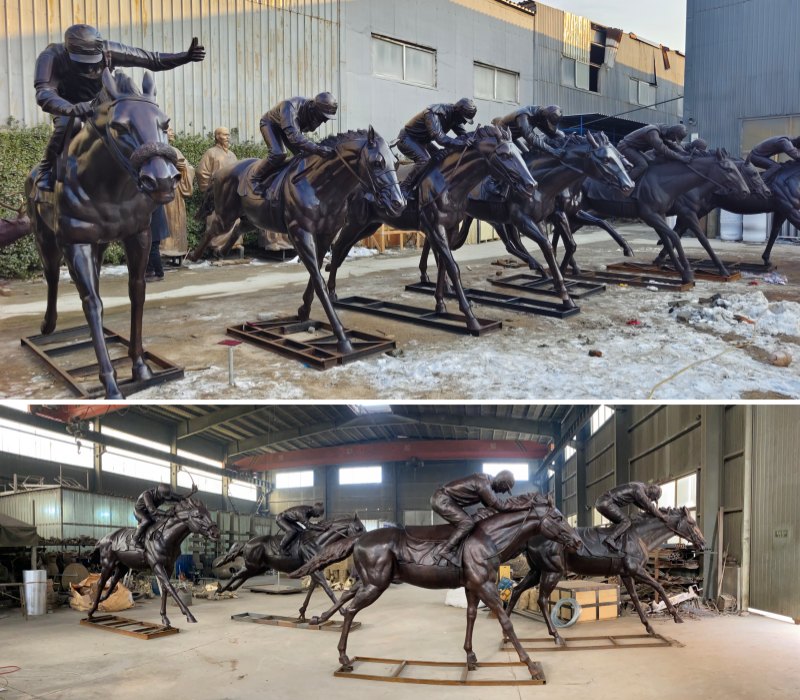 Bronze Horse Racing Statues in YouFine Foundry
