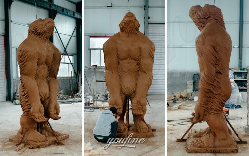 ape statue clay model