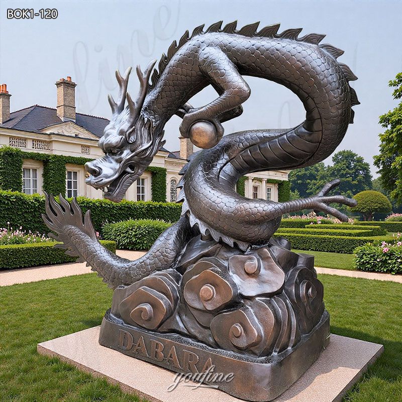 bronze asian dragon sculpture