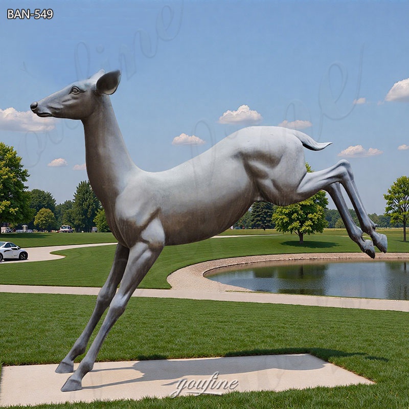 bronze large deer sculpture for yard