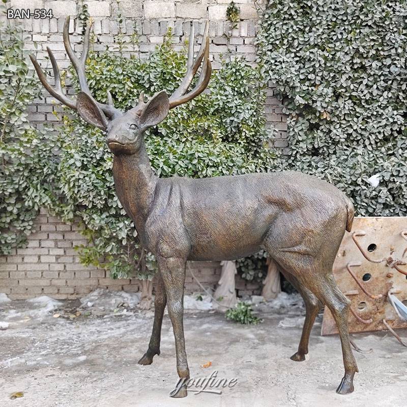 bronze lawn deer ornament