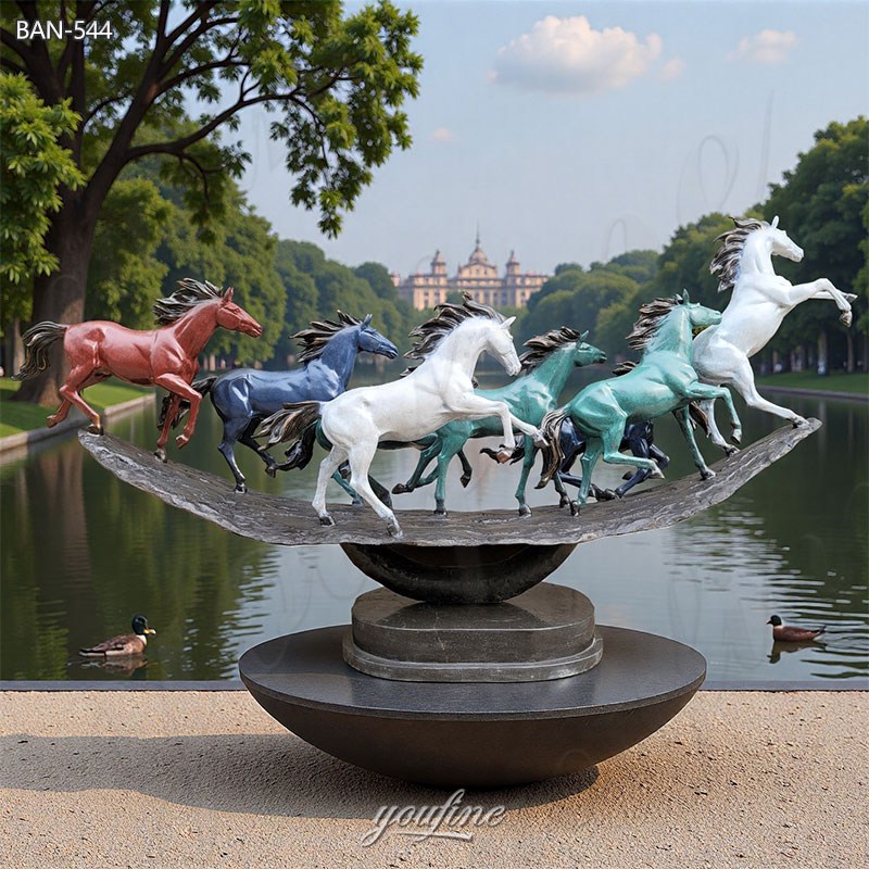 bronze wild horse statues