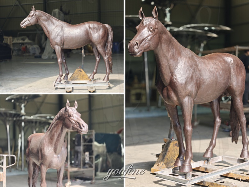 finished horse garden sculpture